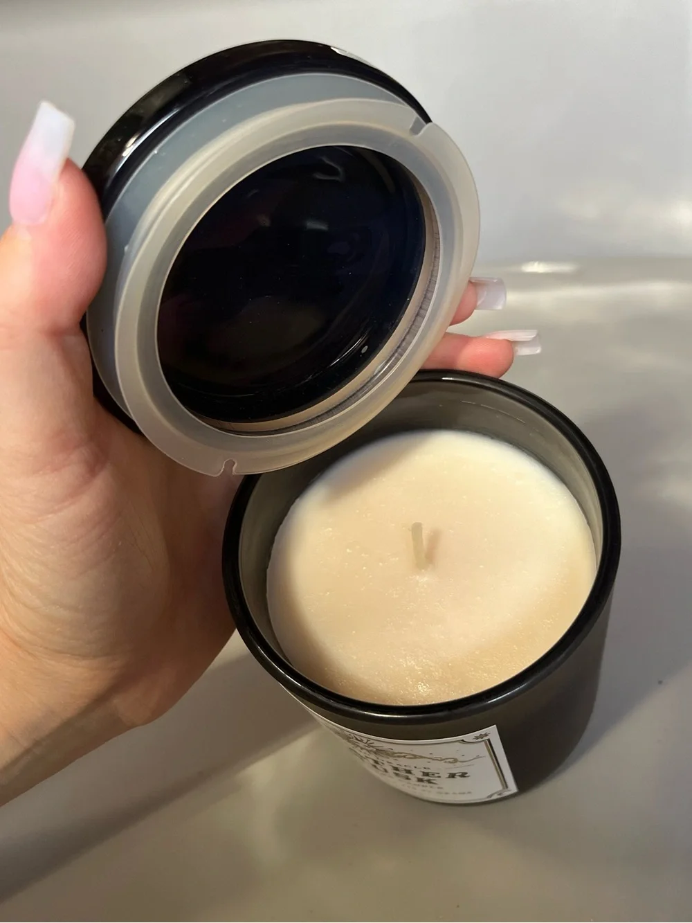 Leather Musk Scented Candle - Black ghost lid tj maxx